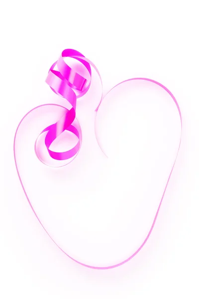 Valentine heart from ribbon — Stock Photo, Image