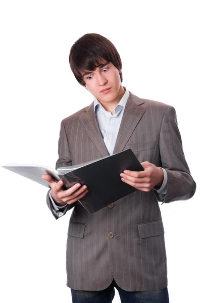 Surprised student or businessman — Stock Photo, Image