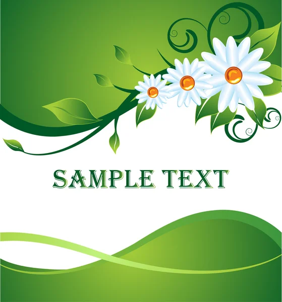 Banner and flower — Stock Vector