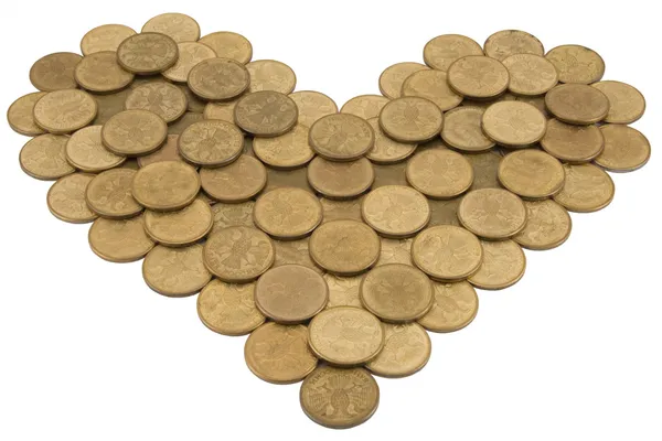 Νομισματική καρδιά — Φωτογραφία Αρχείου