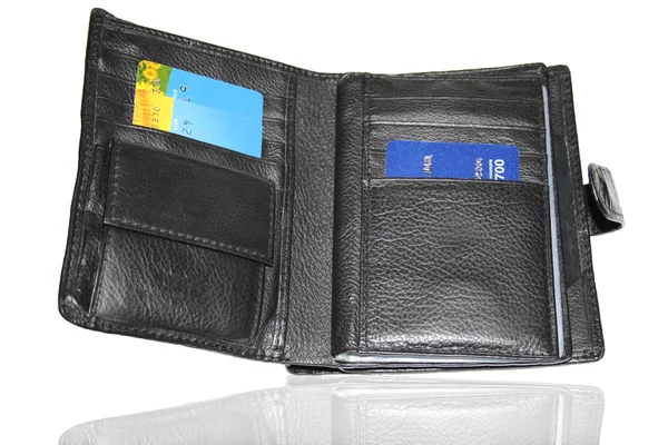Kredi kartları ile çanta — Stok fotoğraf