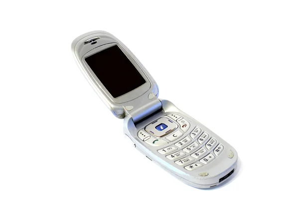 Srebrny telefon komórkowy — Zdjęcie stockowe