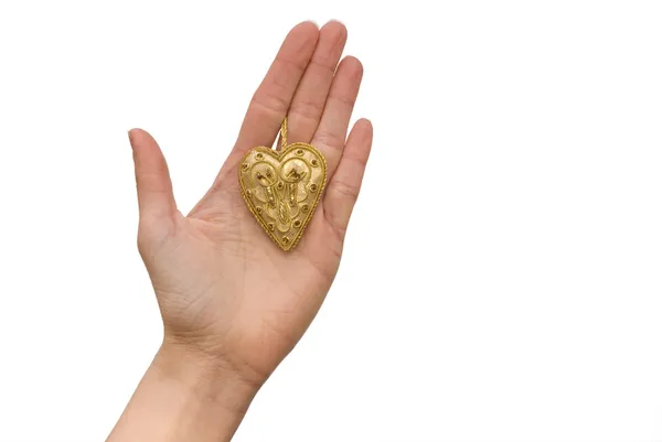 Zlaté srdce — Stock fotografie