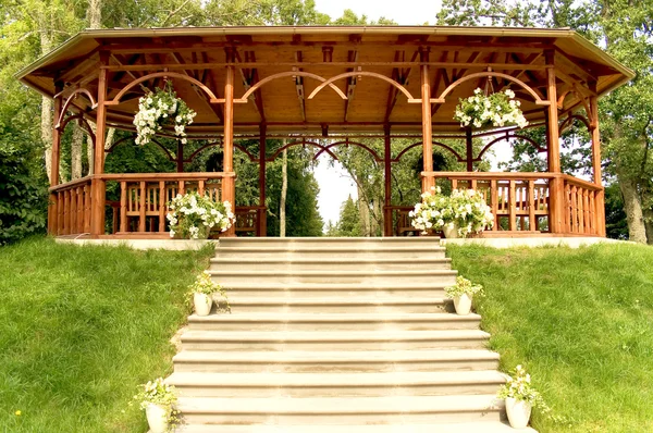 Summer wooden arbour — Stock Photo, Image