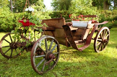 Flowers cart clipart