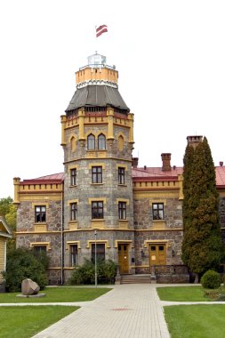 Old castle with a tower in Sigulda clipart