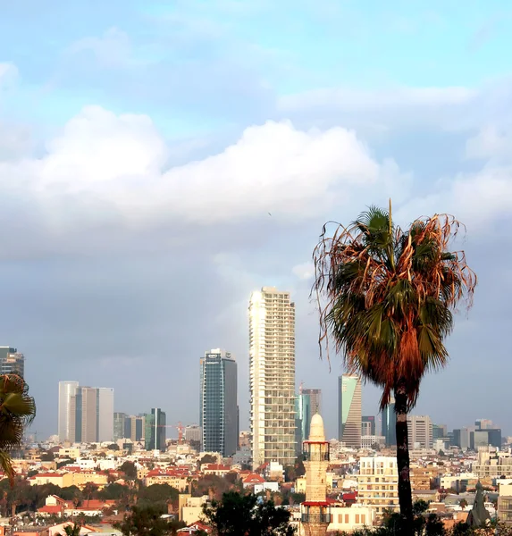 Panoramisch uitzicht over tel-aviv uit yaffo — Stockfoto