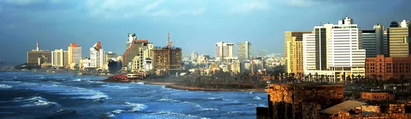 Vista panorâmica sobre Tel-Aviv de Yaffo Fotos De Bancos De Imagens