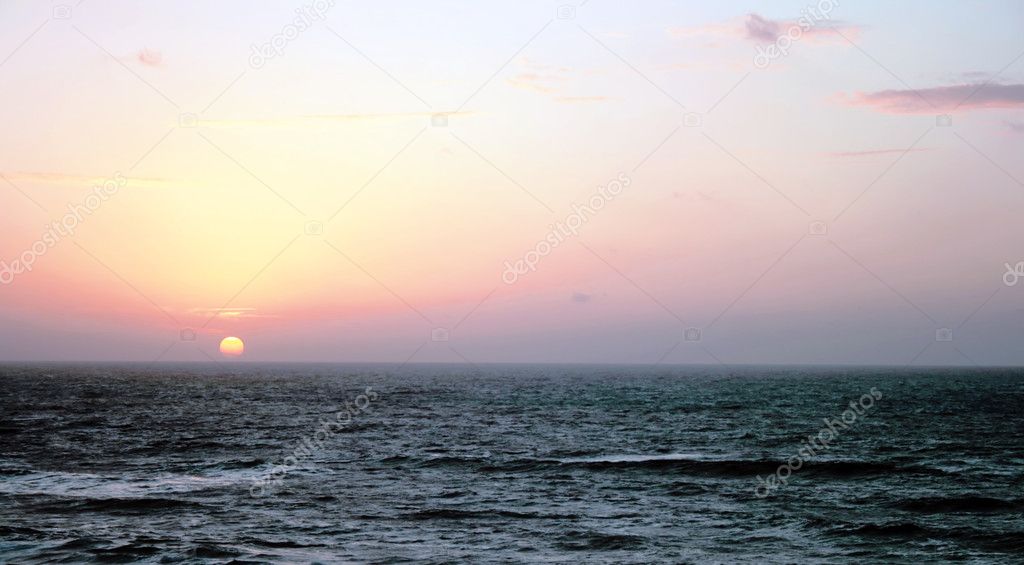 Sunset over Mediterranean sea