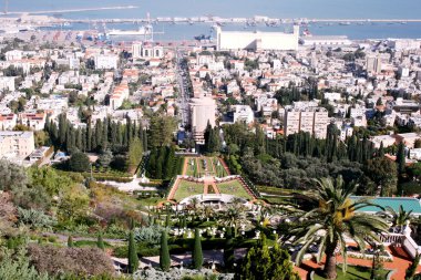 Panorama of Haifa city clipart