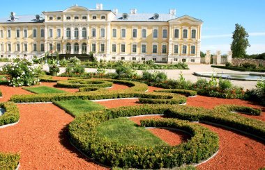 Rundale Palace and beautiful garden clipart