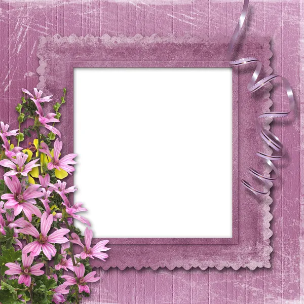 Růžové pozadí abstraktní s rámem a — Stock fotografie