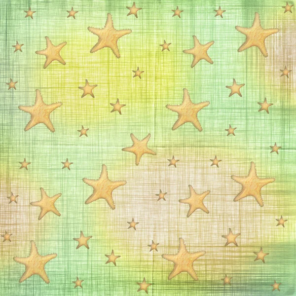 Estrelas do mar no papel abstrato backgrou — Fotografia de Stock