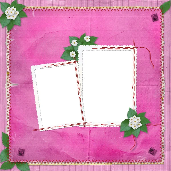 Две рамки с букетом цветов на — стоковое фото