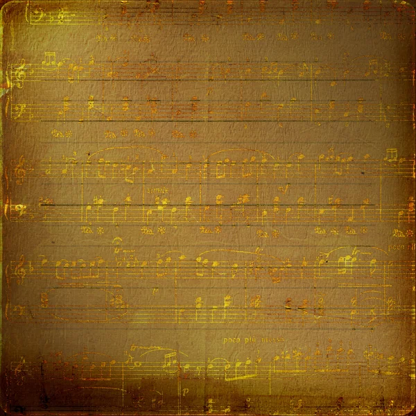 Grunge fondo musical con nota de oro — Foto de Stock