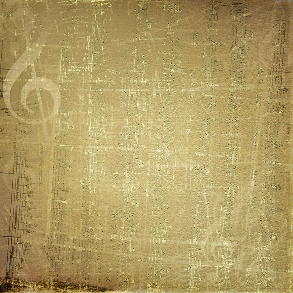 Grunge musical background with gold note — Stock Photo, Image
