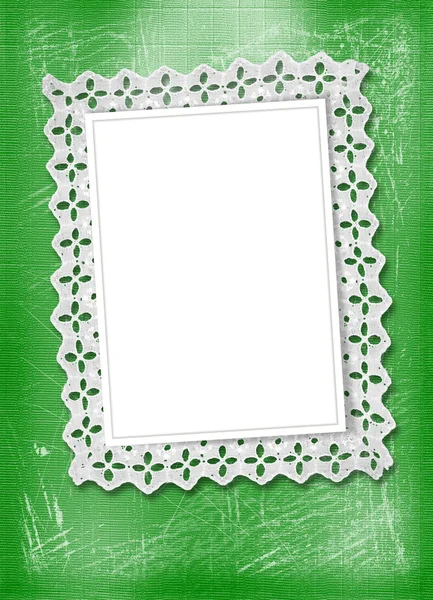 Fundo abstrato verde com moldura e — Fotografia de Stock