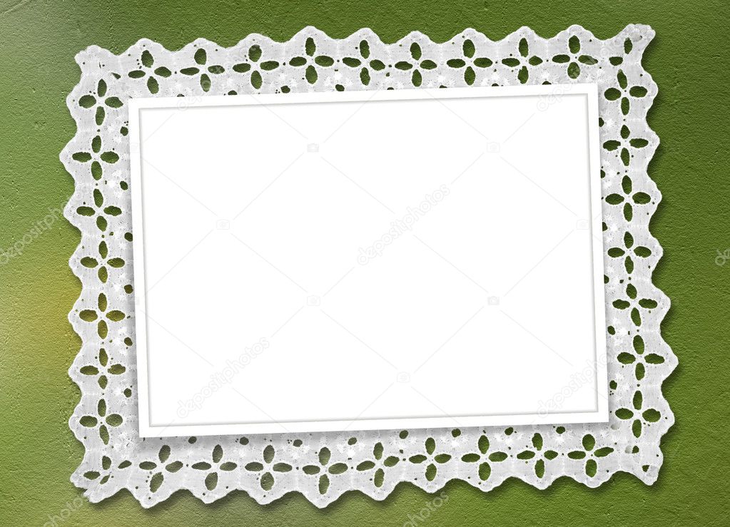 Green abstract background with frame and