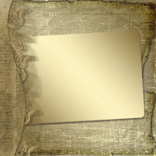 Grunge frame with ribbon and bow on the — Stock Photo, Image