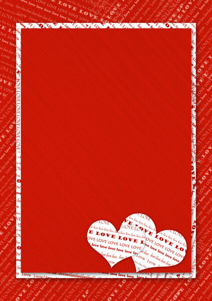 Valentines day card with hearts on the a