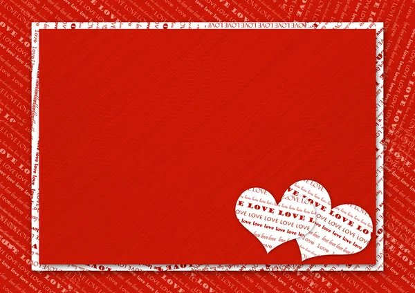 Открытка на день Святого Валентина с сердечками на а — стоковое фото