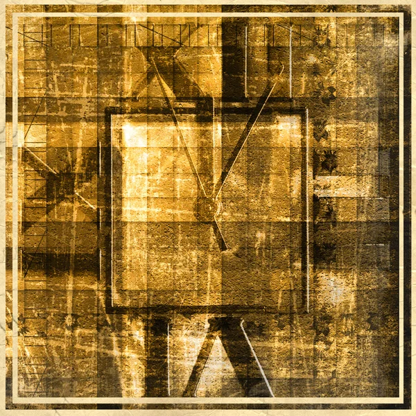 Античный абстрактный фон с часами f — стоковое фото