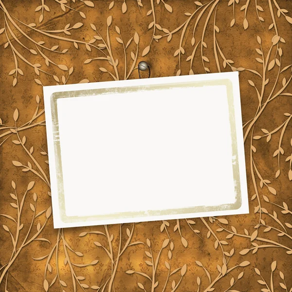 Old grunge card on the leafage ornamenta — Stock Photo, Image
