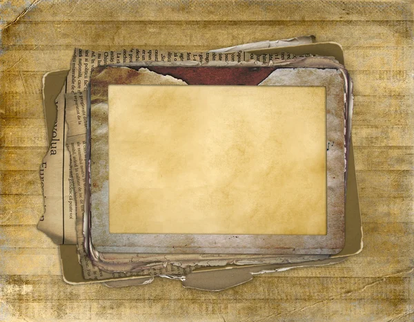 Old grunge frame on the abstract antiqu — Stock Photo, Image