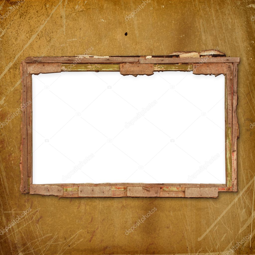 Old frame for photo or invitations attac
