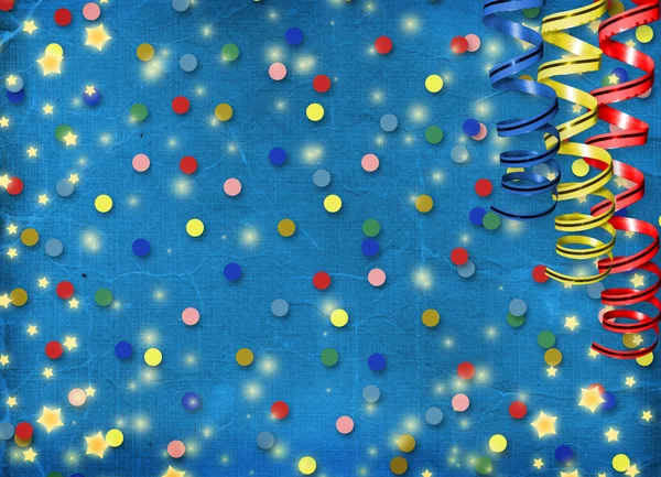 Cartão com streamers multicoloridos para holida — Fotografia de Stock