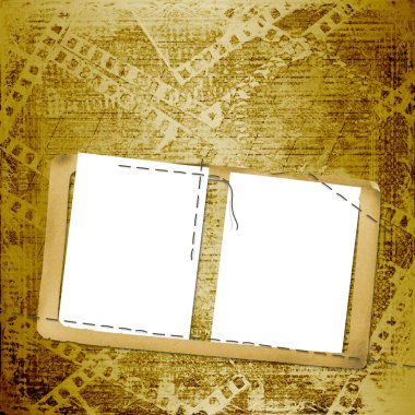 Old papers and grunge filmstrip on the clipart