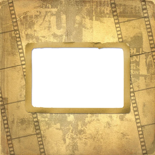 Old frame and grunge filmstrip on the g — Stock Photo, Image