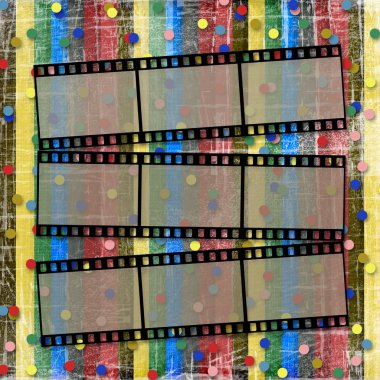A striped scratch background with films clipart