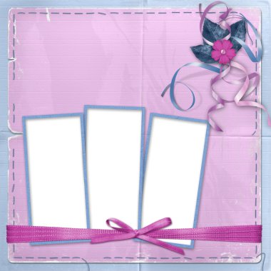 Three frame for photo or greeting on the clipart