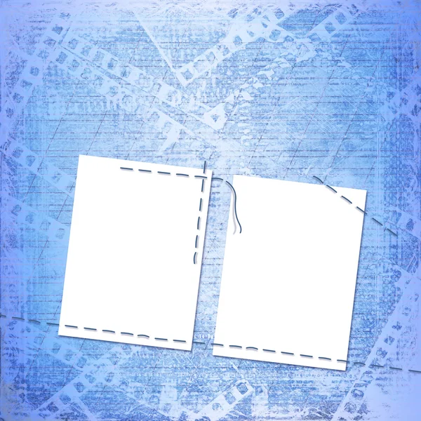 Frame for photo on the blue abstract bac — Stock Photo, Image
