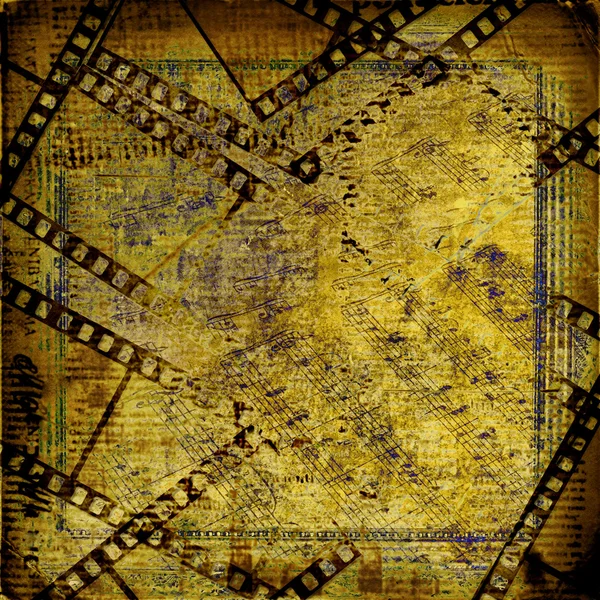Old papers and grunge filmstrip on the — Stock Photo, Image