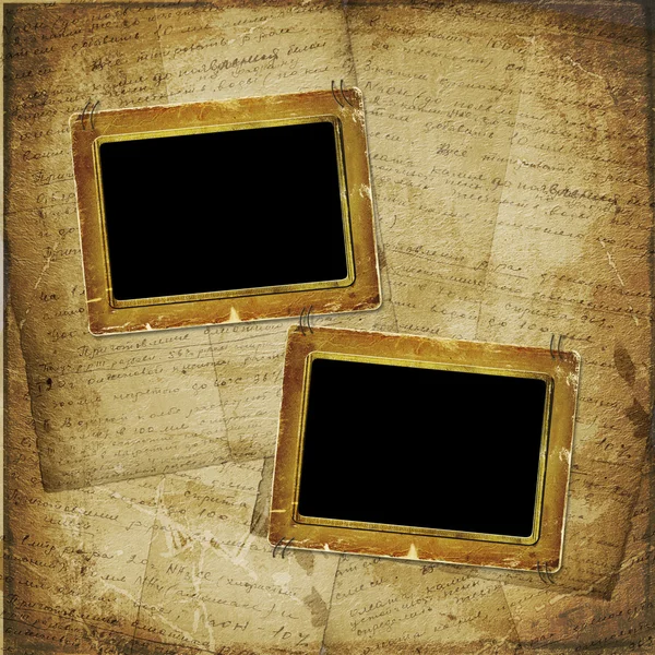 Two Old photoframe on the abstract back — Stock Photo, Image