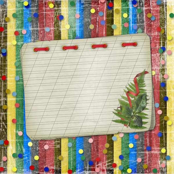 Starý notebook s kyticí na pásu — Stock fotografie