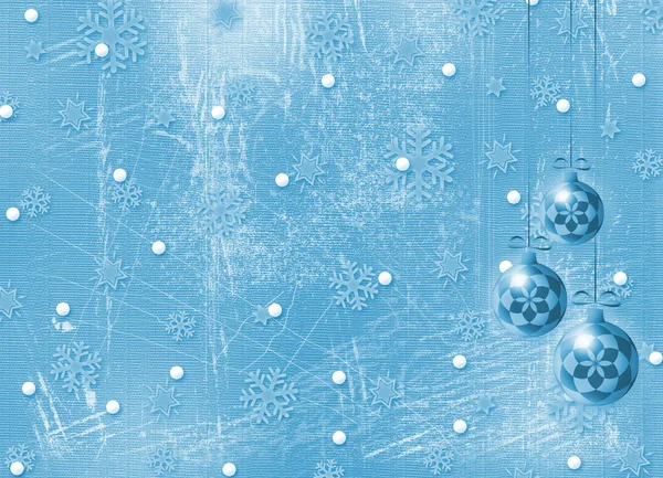 Winter background, christmas bulbs with — Stockfoto