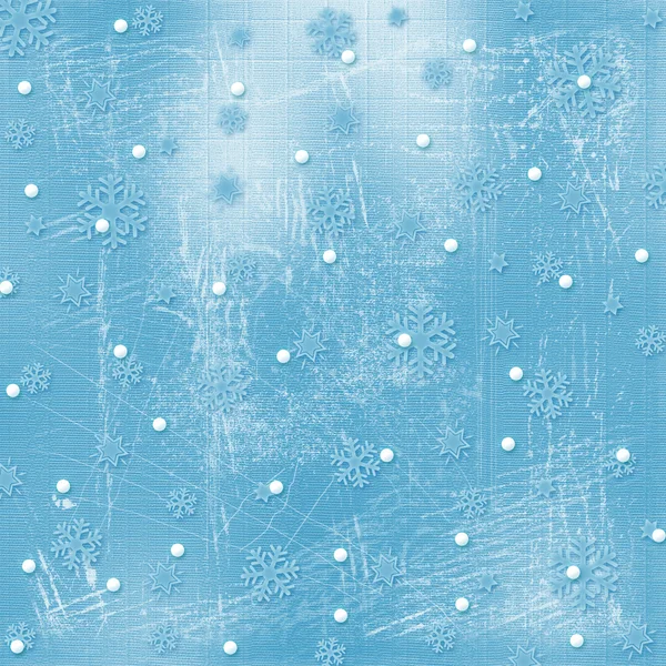 Biglietto natalizio con fiocchi di neve sul wi — Foto Stock