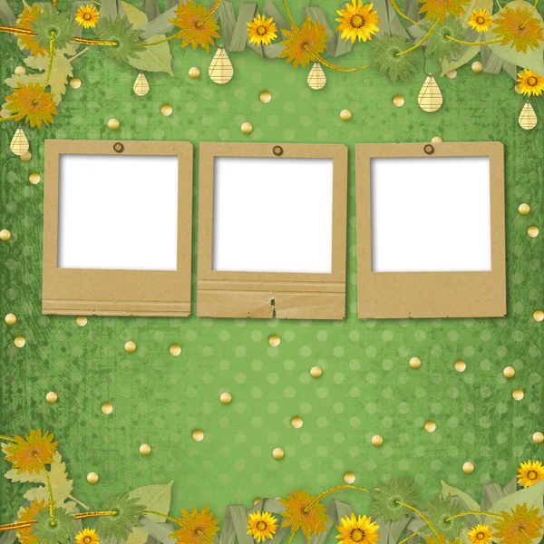 Diapositive di carta con mazzo di fiori — Foto Stock