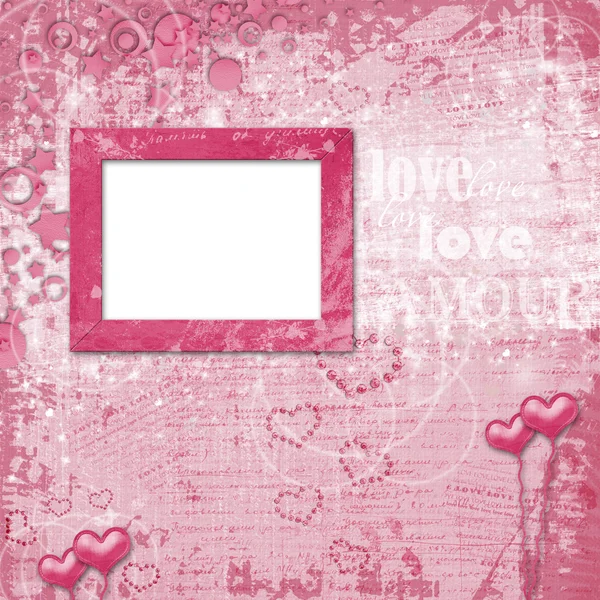 Walentynki kartka z sercem — Zdjęcie stockowe