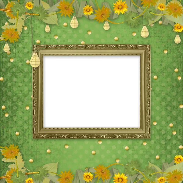 Wooden frame on the background — Stock Photo, Image