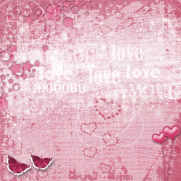 Valentijnskaart met hartjes — Stockfoto