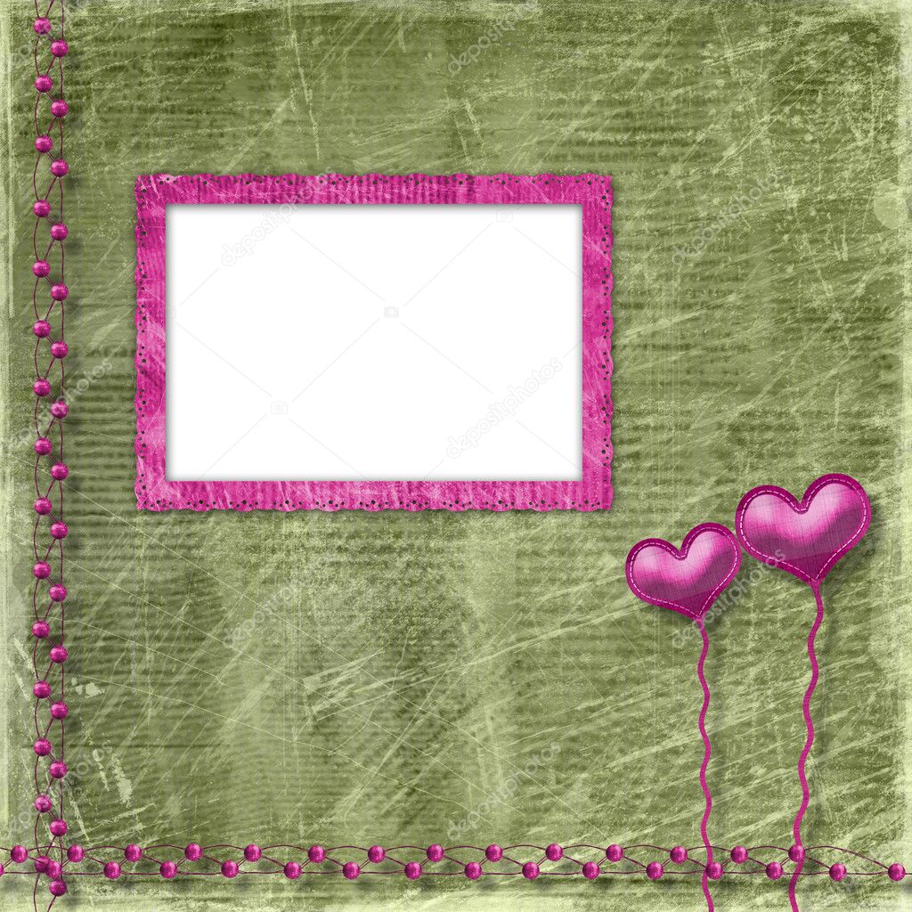 Old frame with hearts