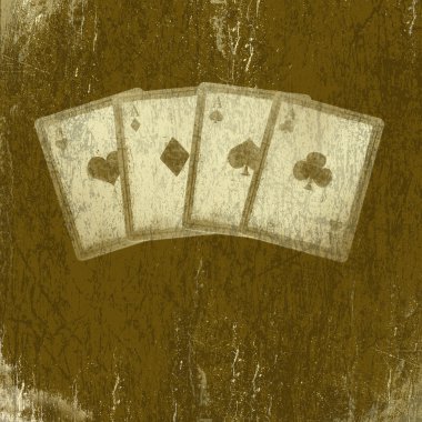 Grunge playing cards clipart