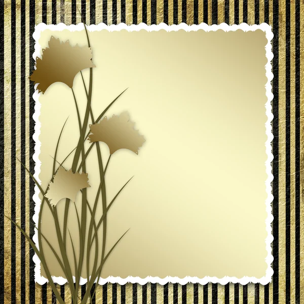 Postcard-invitation with carnation — Stock Photo, Image