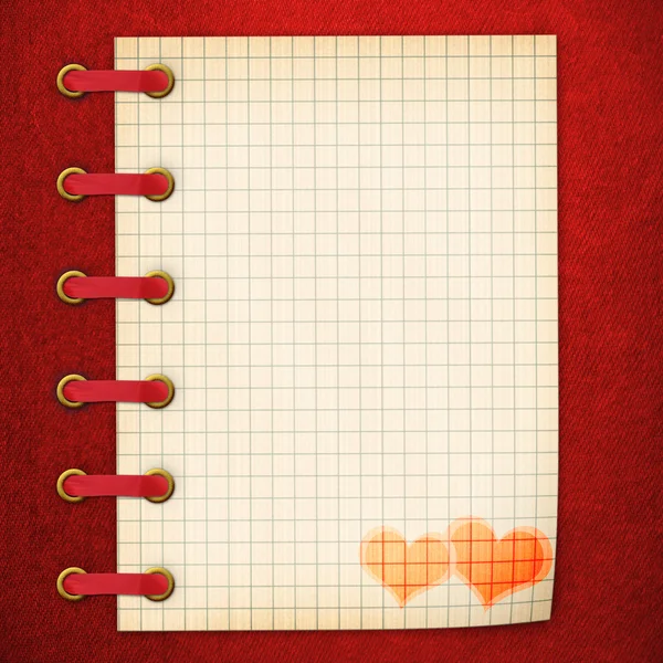 Cuaderno en la portada roja — Foto de Stock