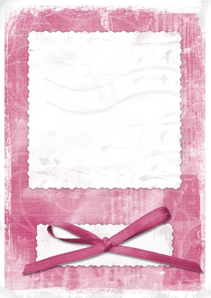 Růžová karta za pozdrav — Stock fotografie