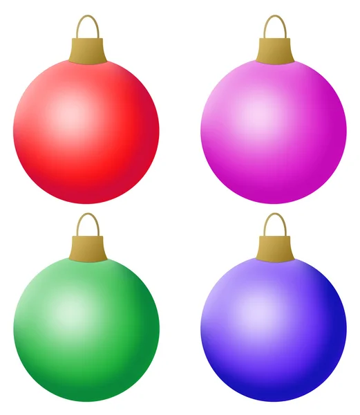 Quatro esferas de Ano Novo — Fotografia de Stock
